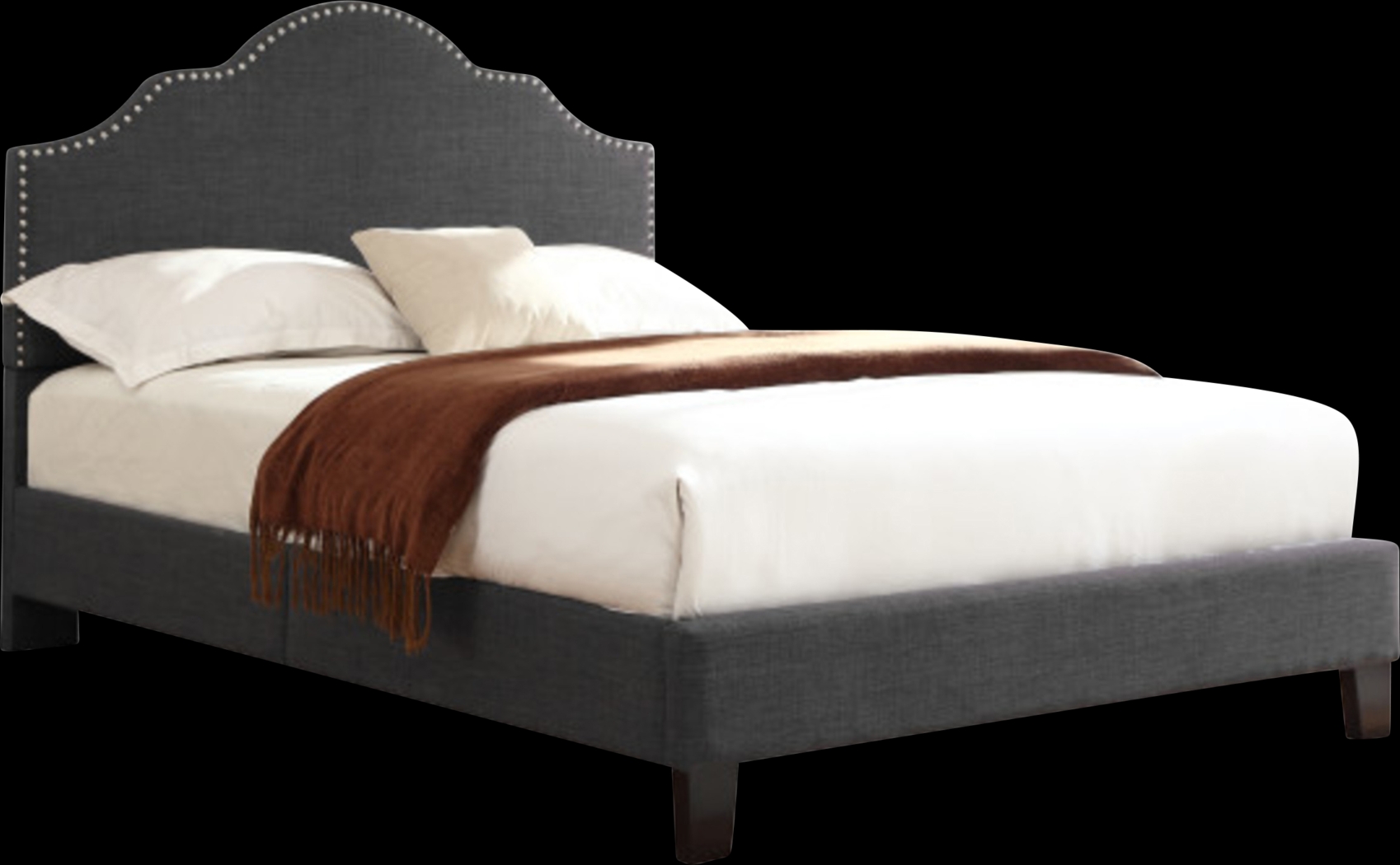 Lenosa Charcoal Gray Full Upholstered Bed - Thumbnail - Image 1