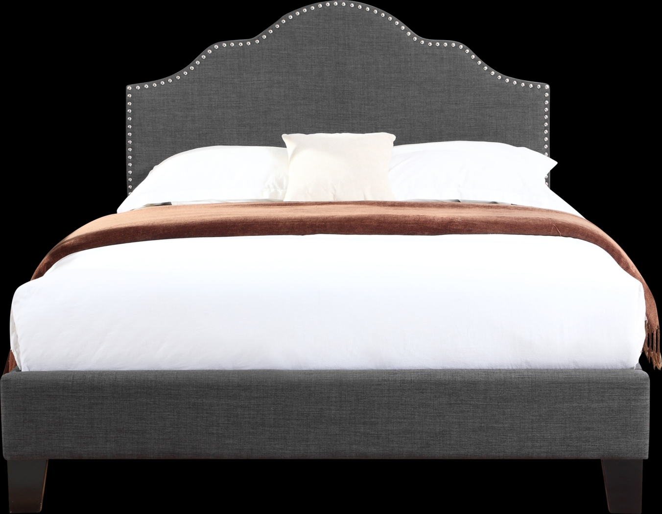 Lenosa Charcoal Gray Queen Upholstered Bed - Thumbnail - Image 2