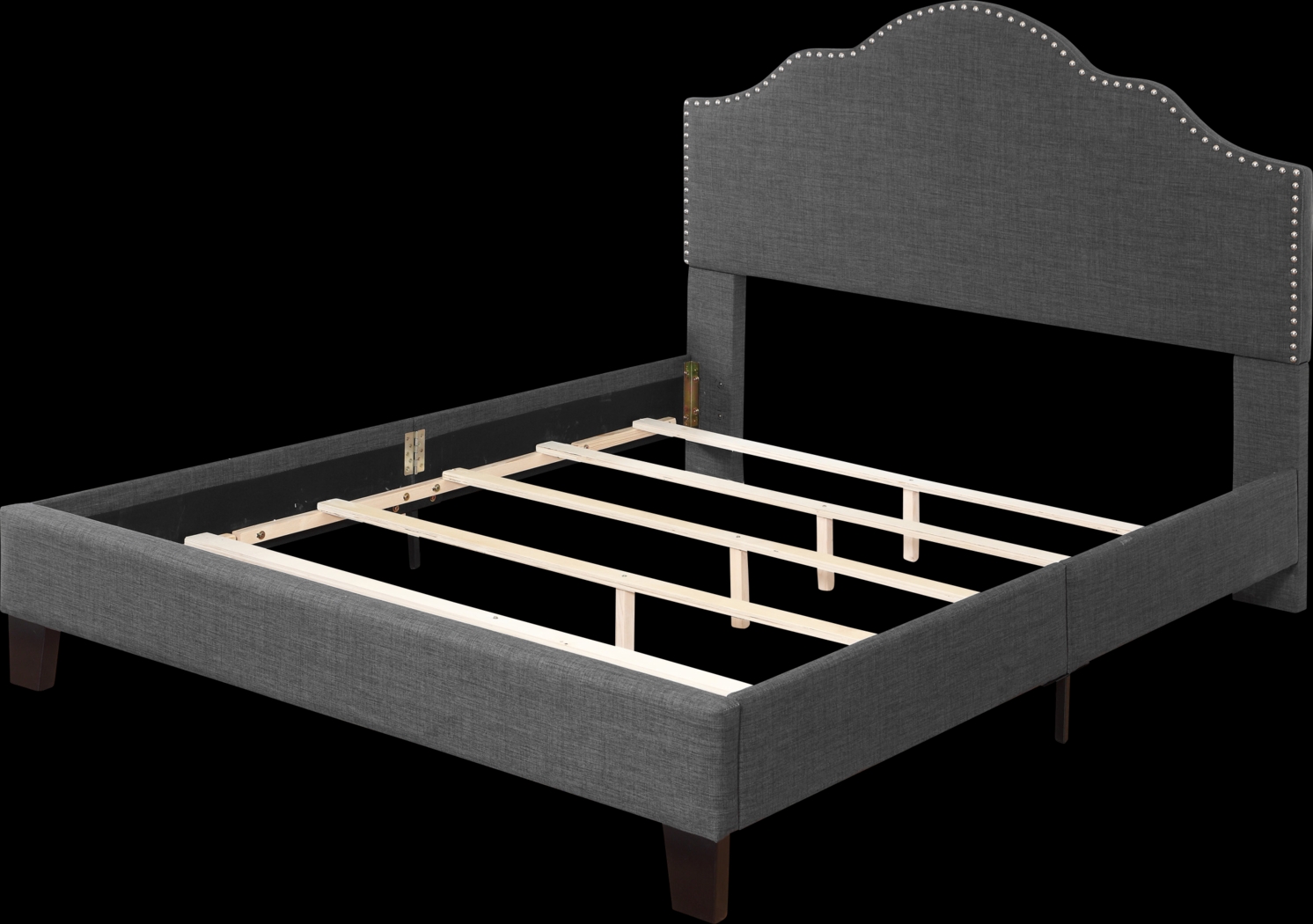 Lenosa Charcoal Gray Queen Upholstered Bed - Thumbnail - Image 4