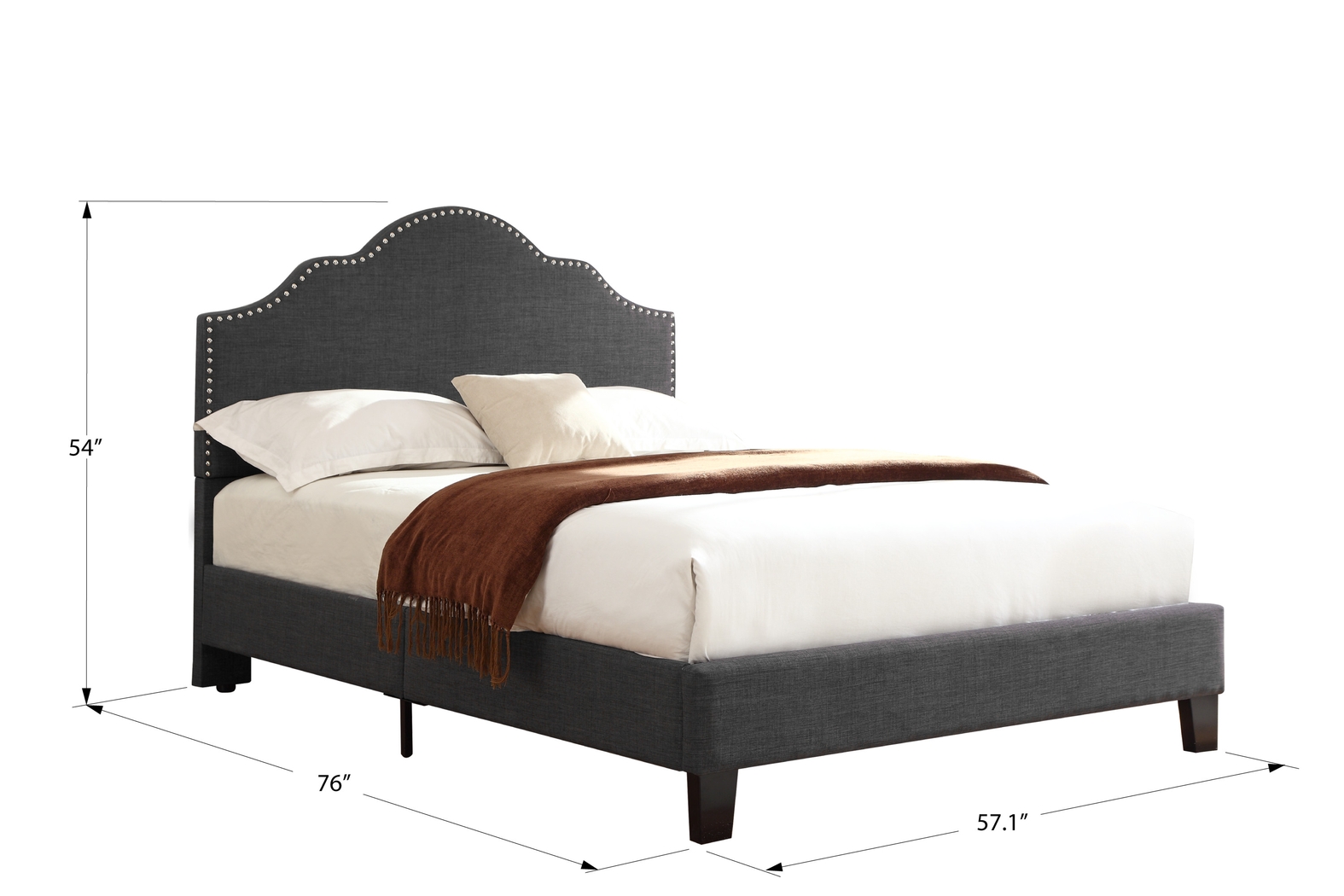 Lenosa Charcoal Gray Queen Upholstered Bed - Thumbnail - Image 7