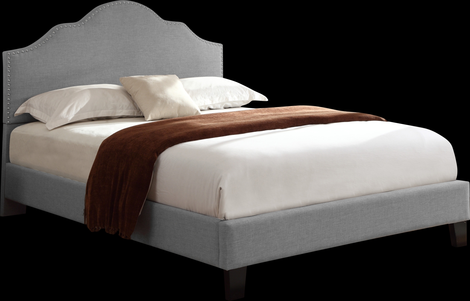 Lenosa Gray Full Upholstered Bed - Thumbnail - Image 1