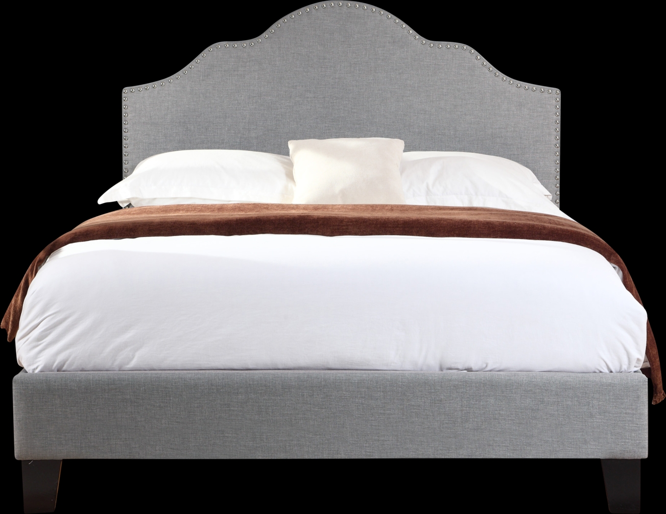 Lenosa Gray Queen Upholstered Bed - Thumbnail - Image 2