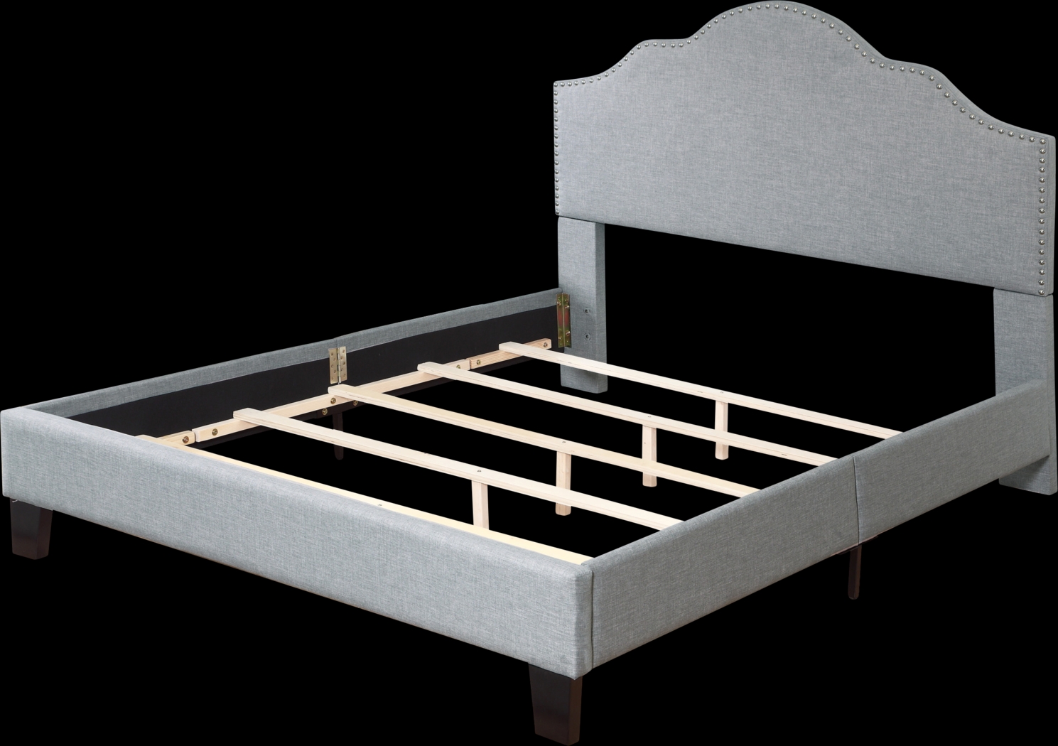 Lenosa Gray Queen Upholstered Bed - Thumbnail - Image 4