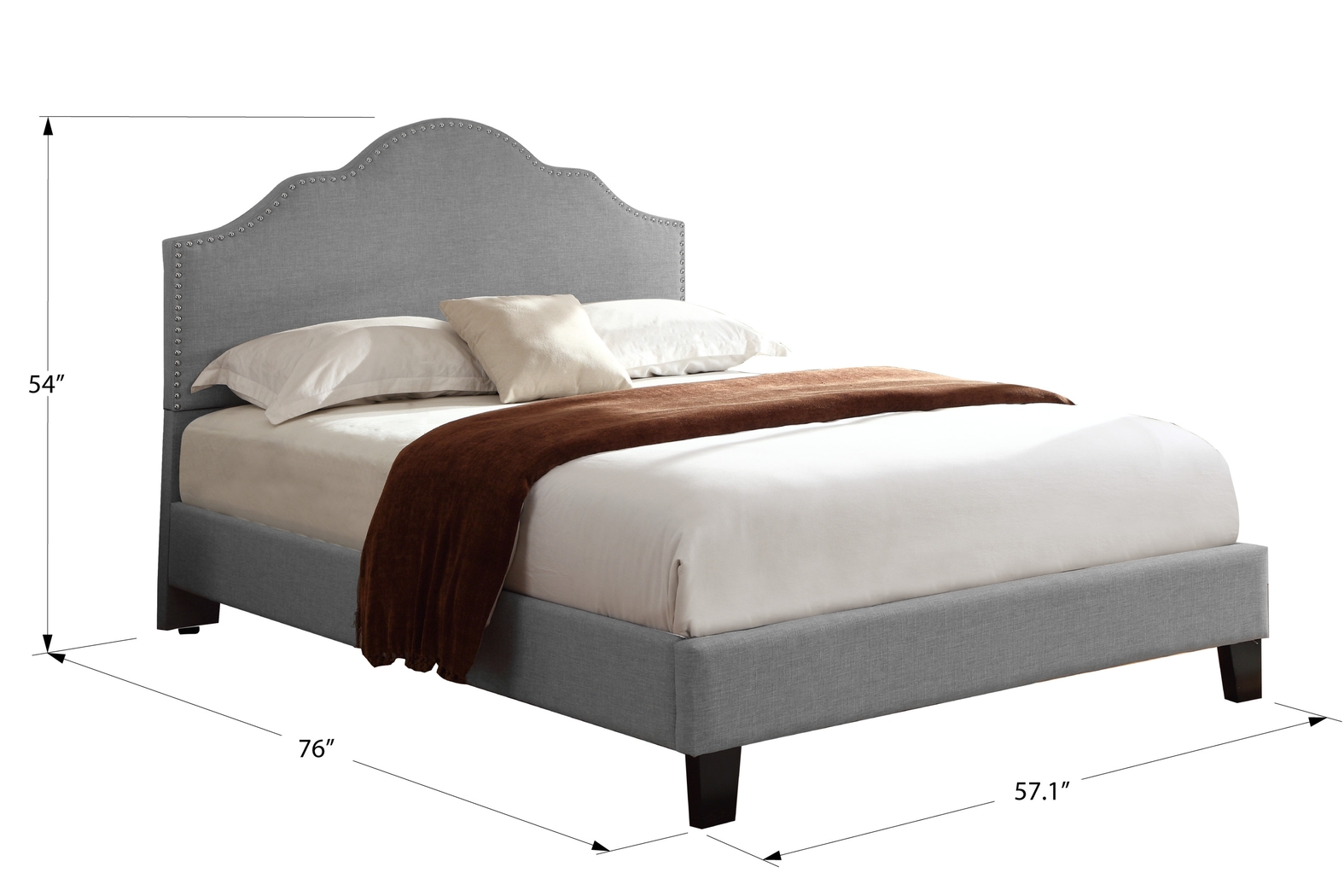 Lenosa Gray Queen Upholstered Bed - Thumbnail - Image 7