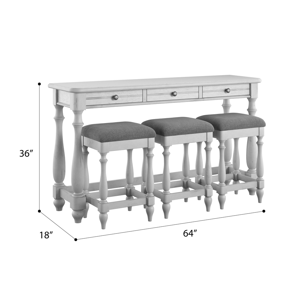 Leoli White Bar Table with Stools - Thumbnail - Image 6