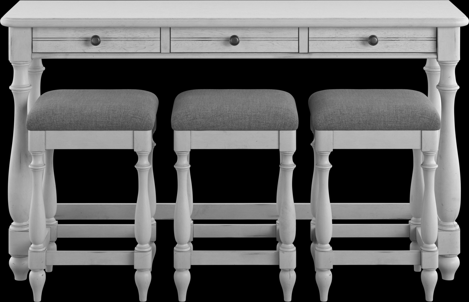 Leoli White Bar Table with Stools - Thumbnail - Image 1