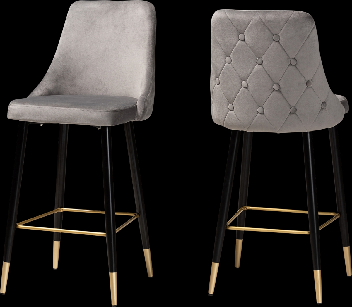 Lepak Gray Barstool, Set of 2 - Thumbnail - Image 1