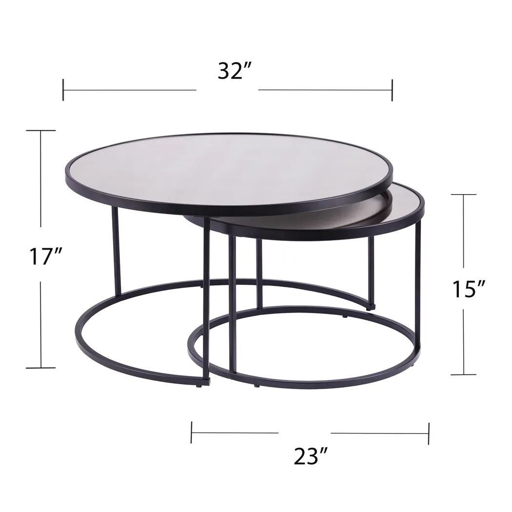 Leralynn Black Nesting Cocktail Table, Set of 2 - Image 5