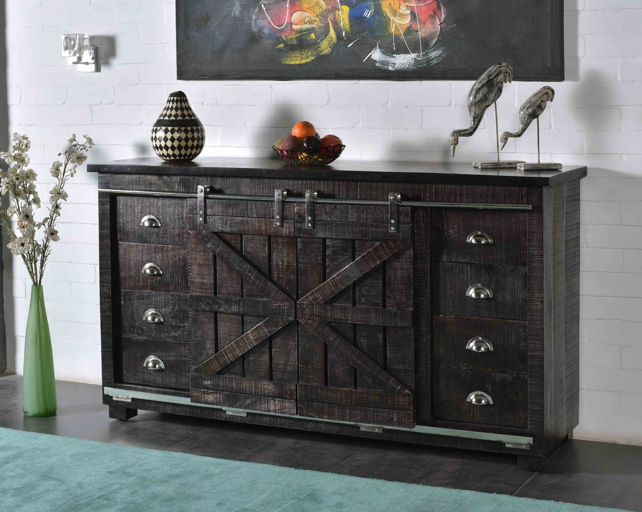 Leroy Square Brown Credenza - Thumbnail - Image 10