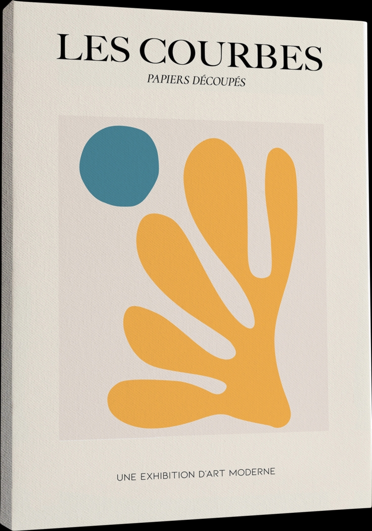 Les Courbes I Yellow Canvas Wall Art - Thumbnail - Image 1