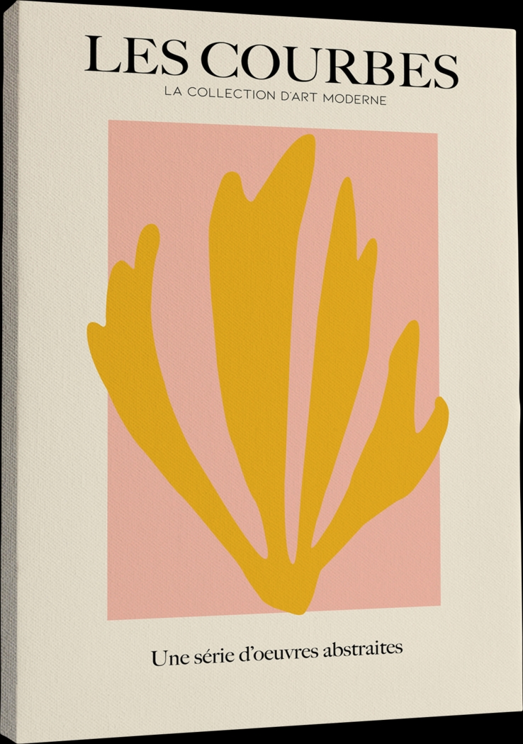 Les Courbes II Yellow Pink Canvas Wall Art - Thumbnail - Image 1