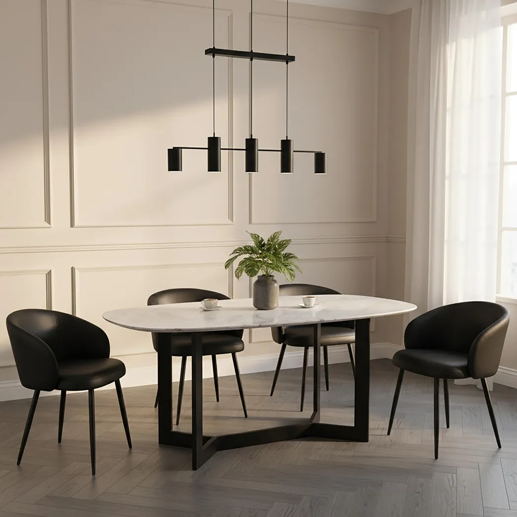 Lesah Black Side Chair, Set of 2 - Thumbnail - Image 2