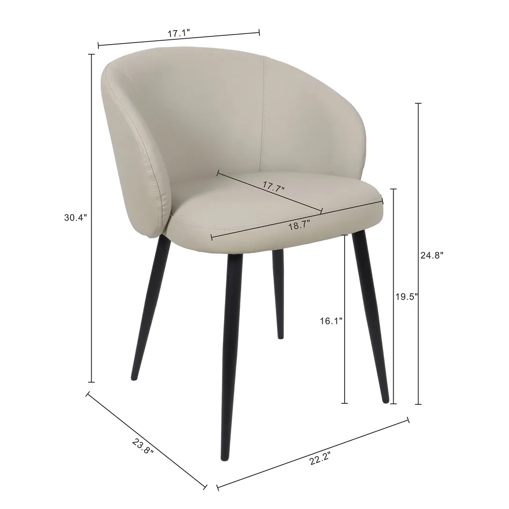 Lesah Gray Side Chair, Set of 2 - Thumbnail - Image 5