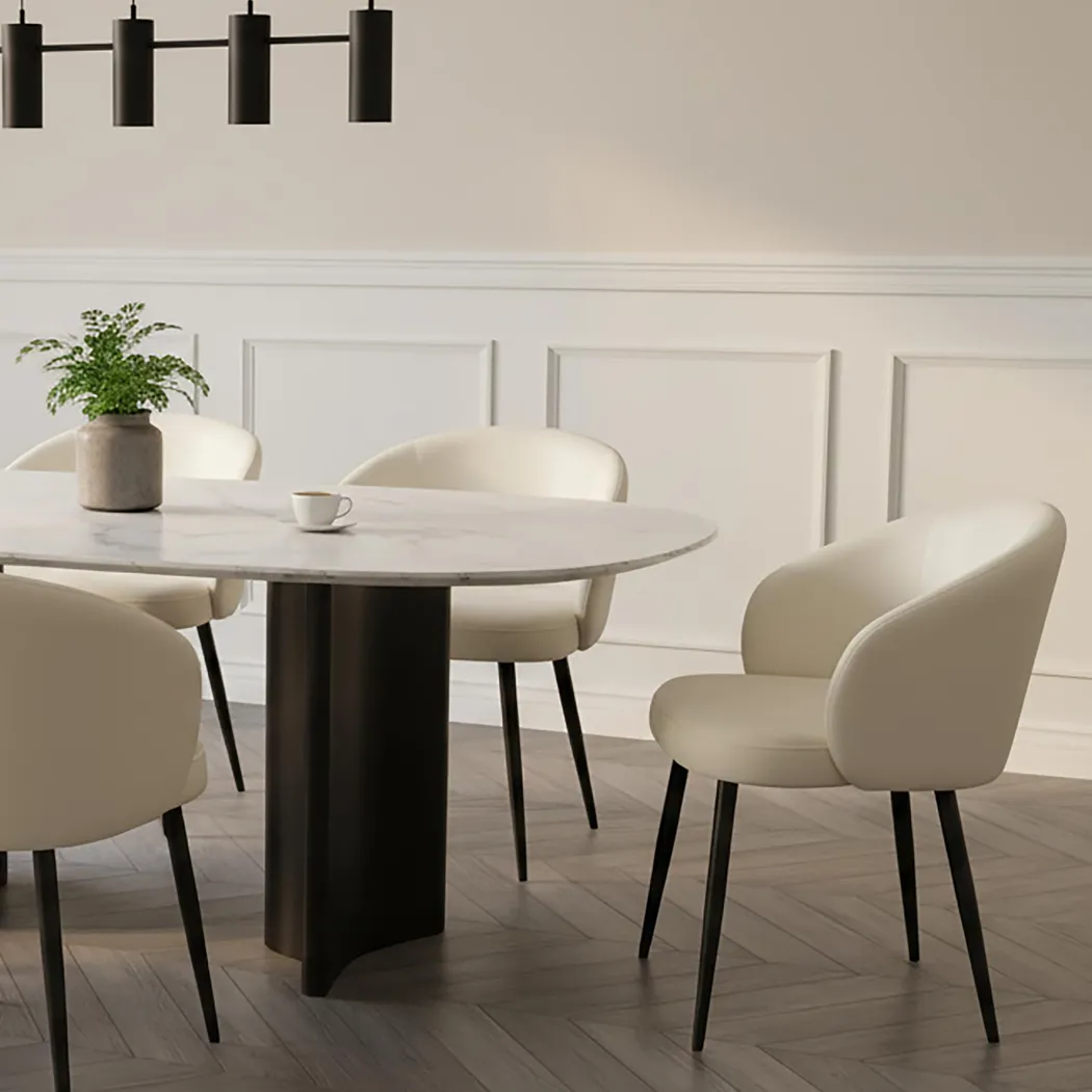 Lesah White Side Chair, Set of 2 - Thumbnail - Image 2