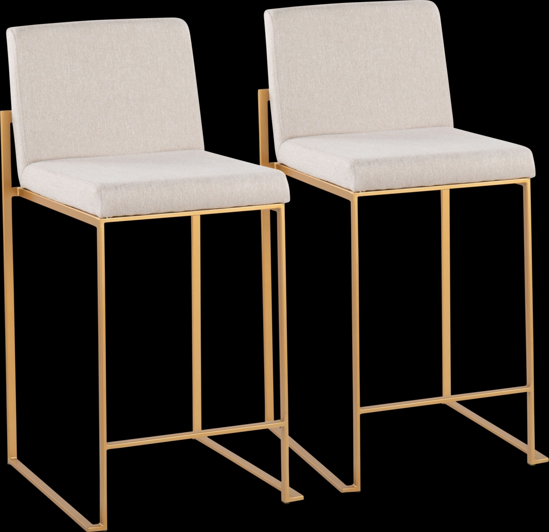 Leserna I Beige Counter Height Stool, Set of 2 - Thumbnail - Image 1