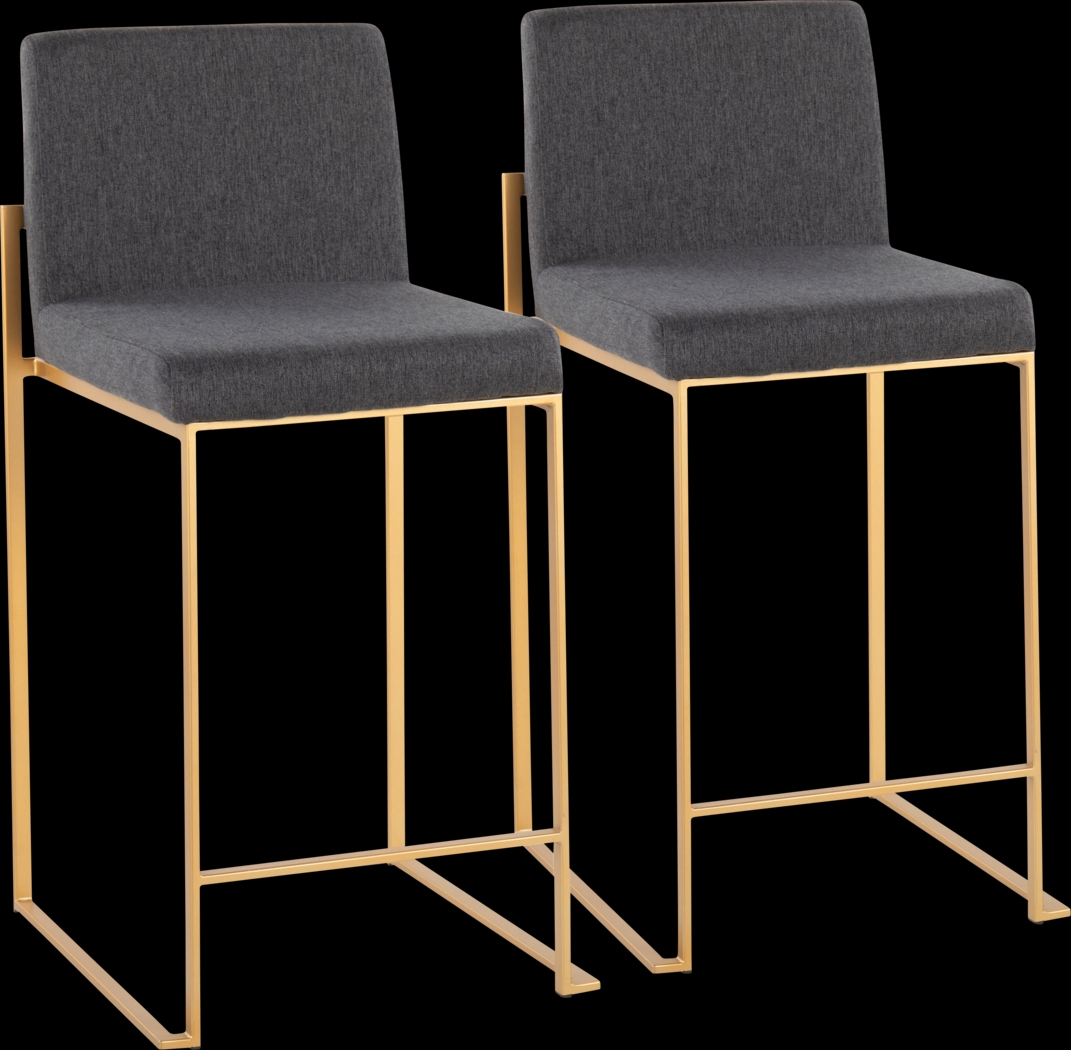 Leserna I Charcoal Counter Height Stool, Set of 2 - Thumbnail - Image 1