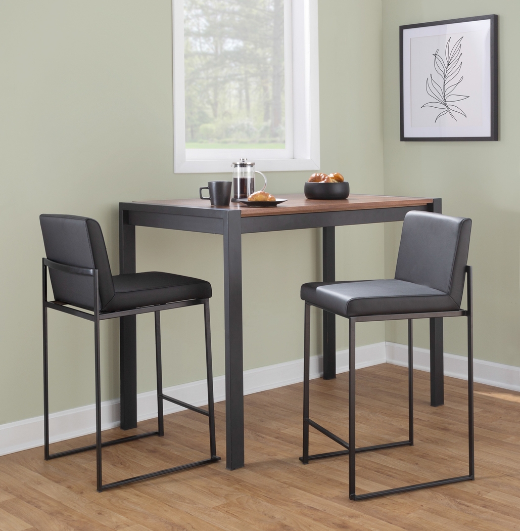 Leserna II Black Counter Height Stool, Set of 3 - Thumbnail - Image 2
