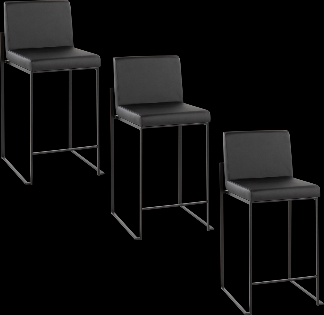 Leserna II Black Counter Height Stool, Set of 3 - Thumbnail - Image 1