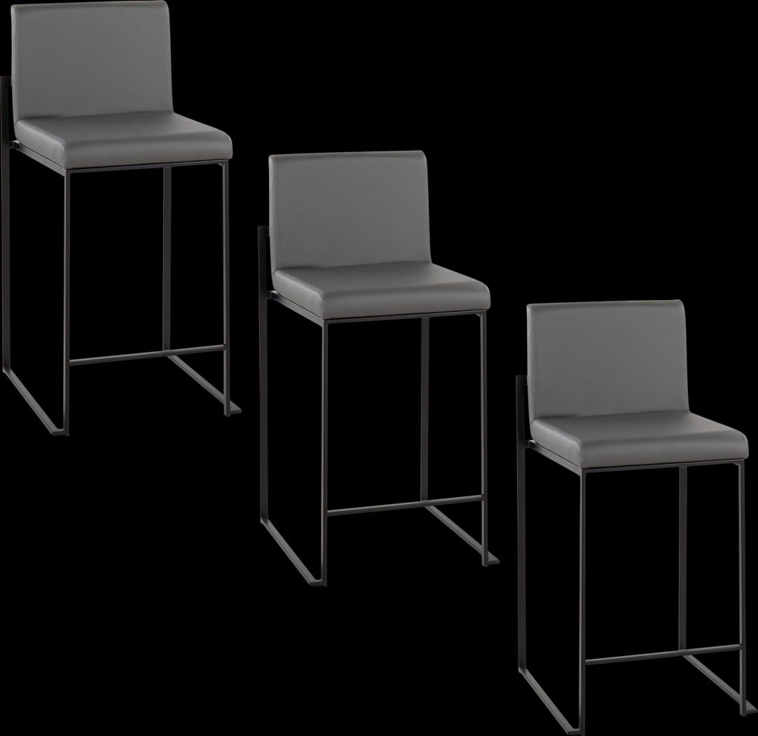 Leserna II Charcoal Counter Height Stool, Set of 3 - Thumbnail - Image 1