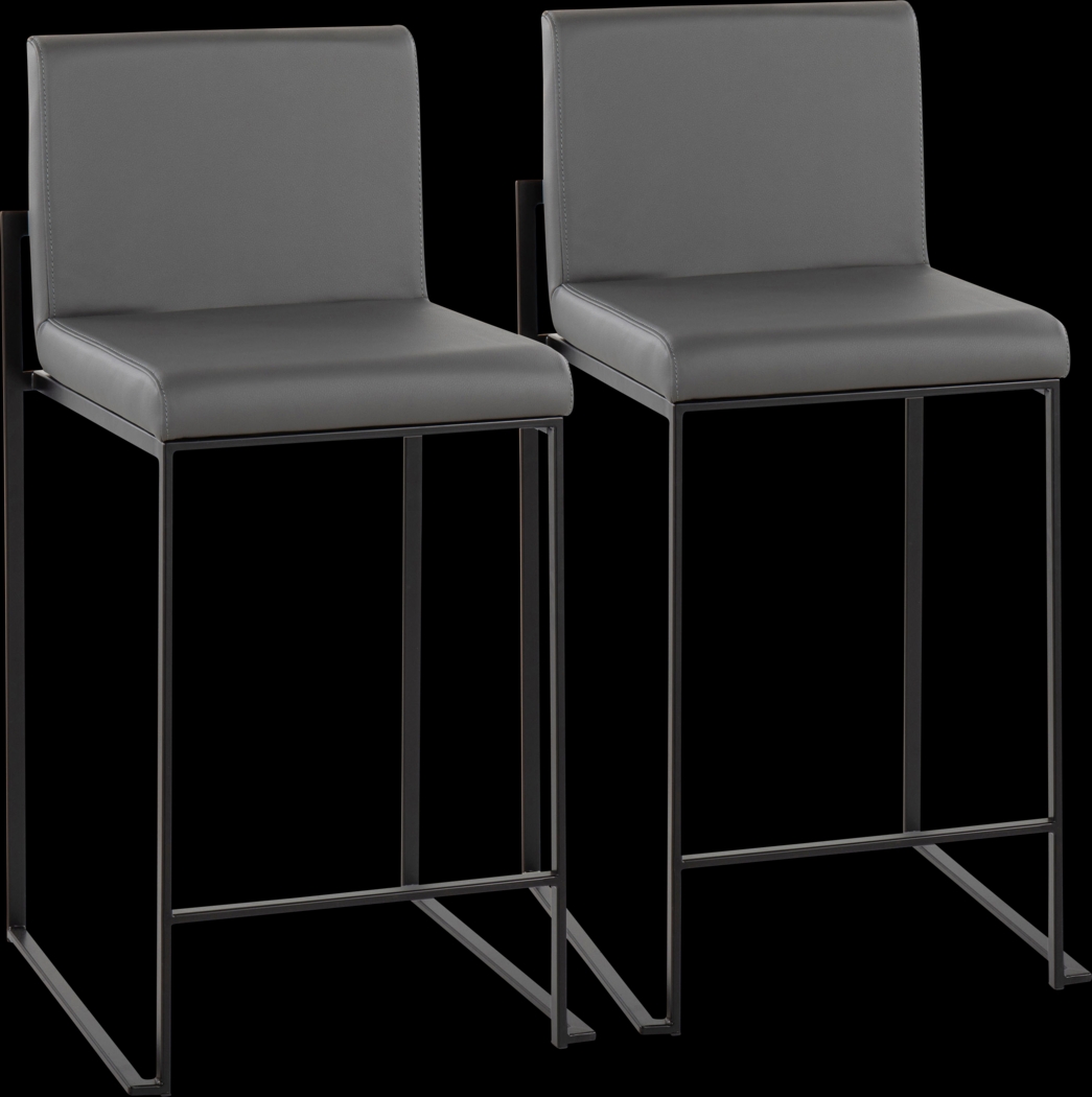 Leserna II Gray Counter Height Stool, Set of 2 - Thumbnail - Image 1