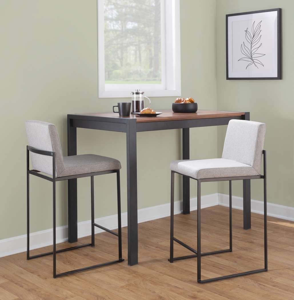 Leserna II Gray Counter Height Stool, Set of 3 - Thumbnail - Image 2