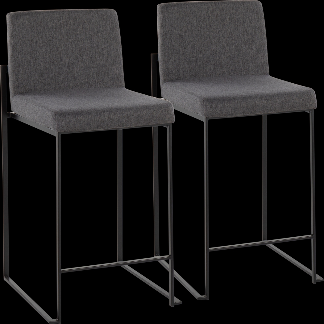 Leserna III Charcoal Counter Height Stool, Set of 2 - Thumbnail - Image 1