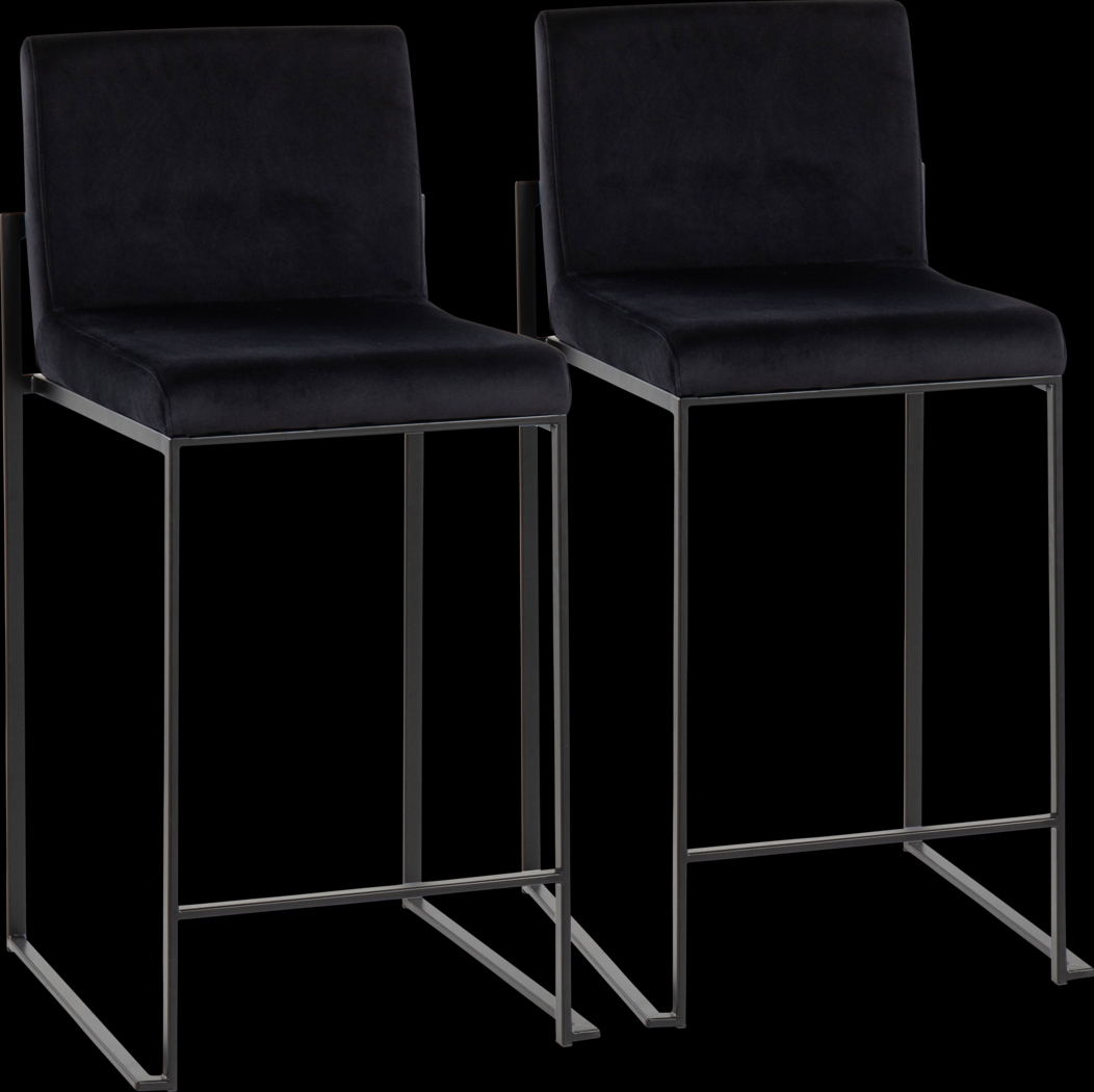 Leserna IV Black Counter Height Stool, Set of 2 - Thumbnail - Image 1