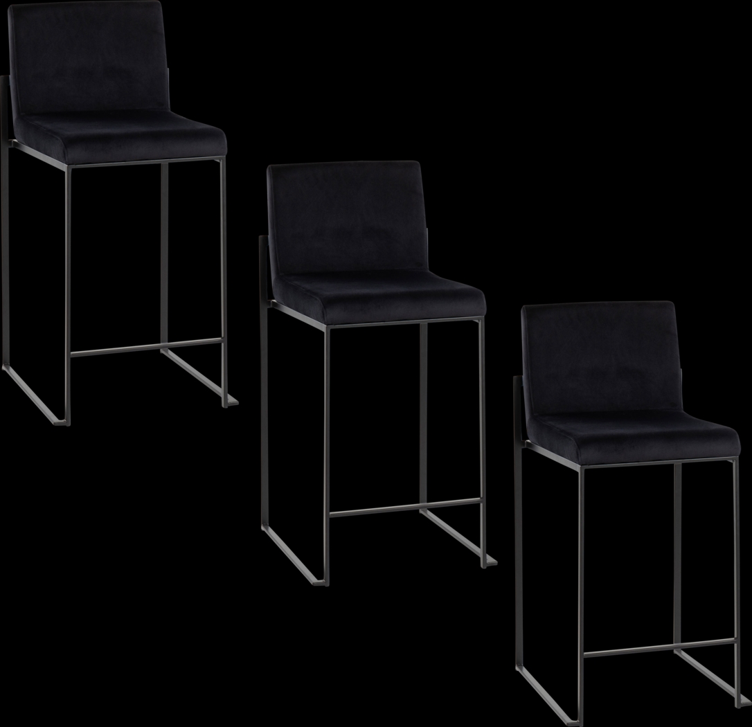Leserna IV Black Counter Height Stool, Set of 3 - Thumbnail - Image 1