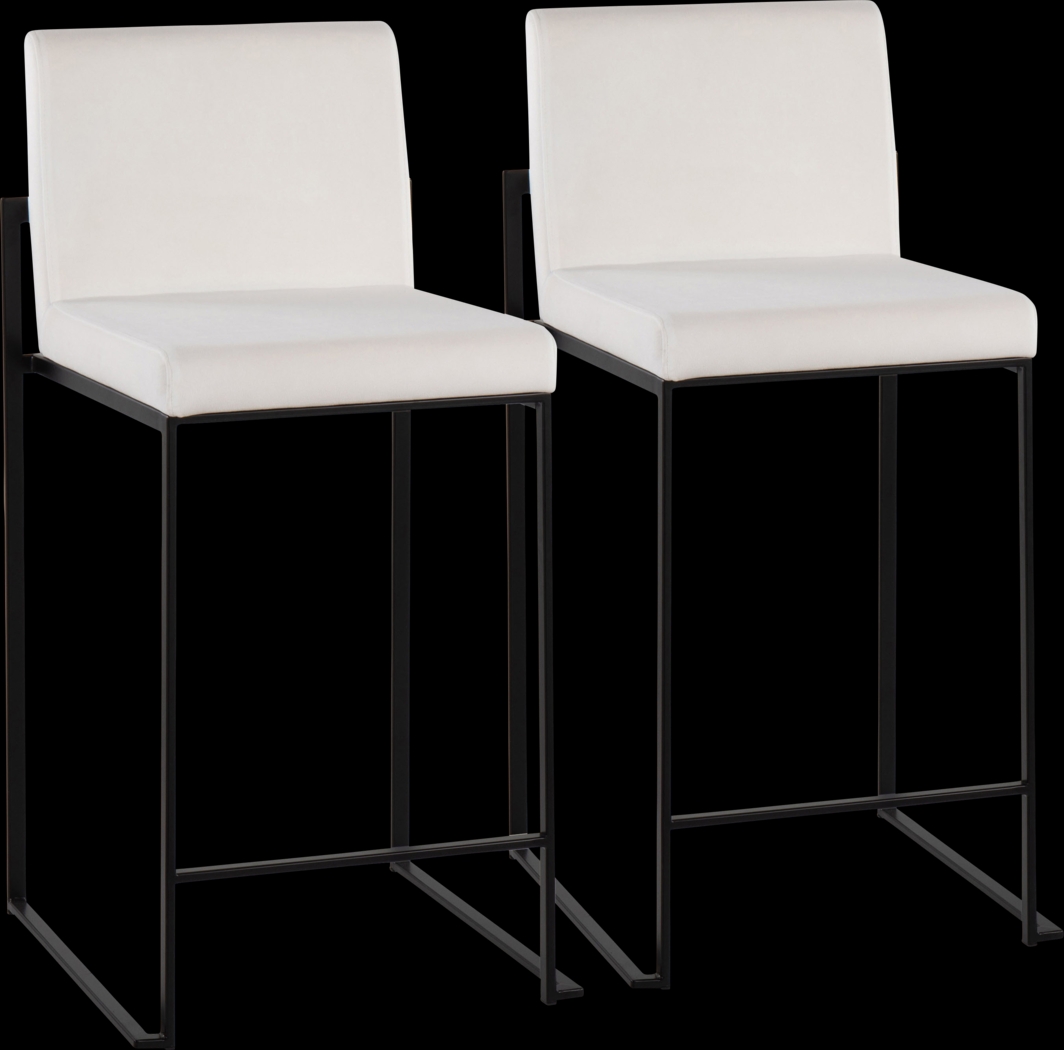 Leserna IV White Counter Height Stool, Set of 2 - Thumbnail - Image 1