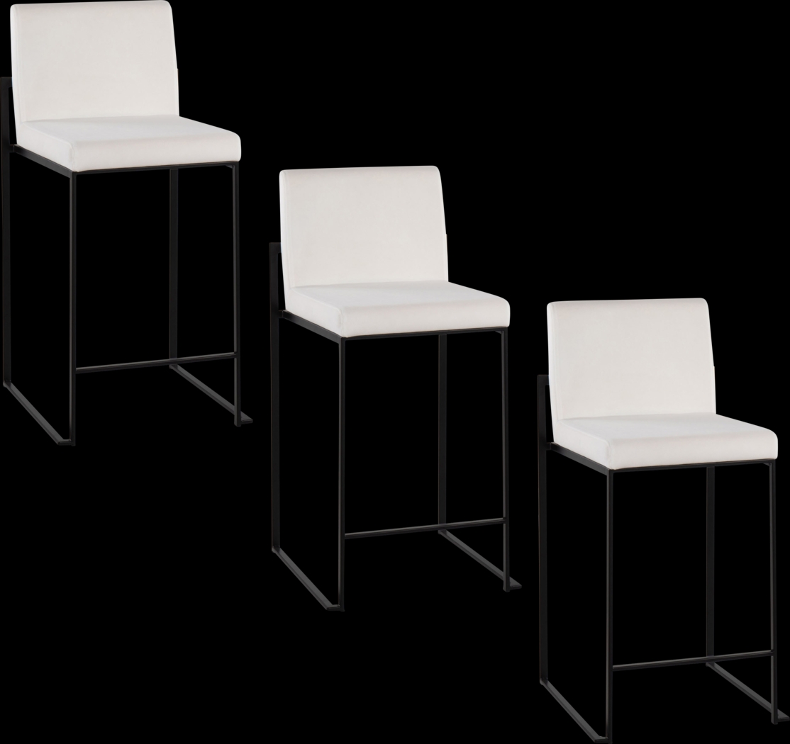 Leserna IV White Counter Height Stool, Set of 3 - Thumbnail - Image 1