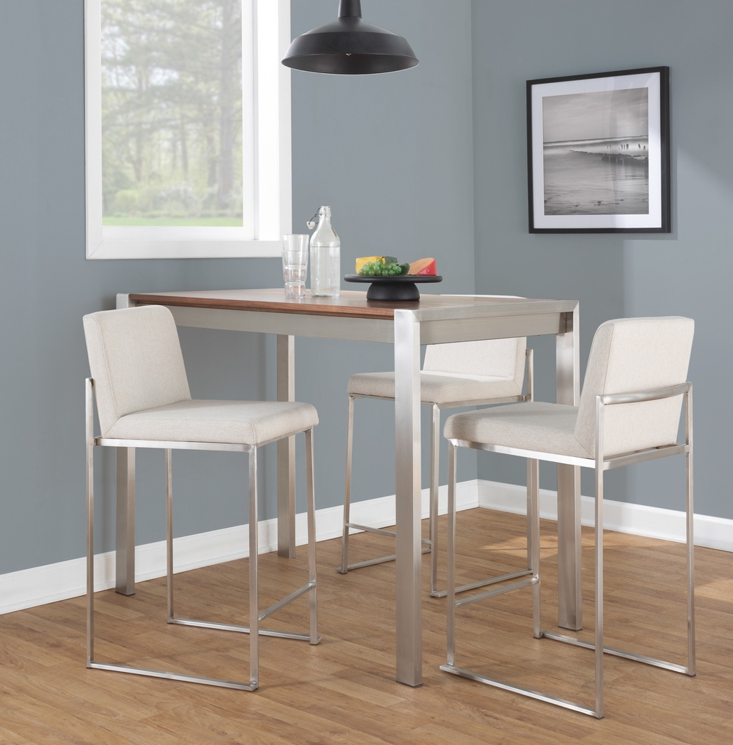 Leserna V Beige Counter Height Stool, Set of 3 - Thumbnail - Image 3