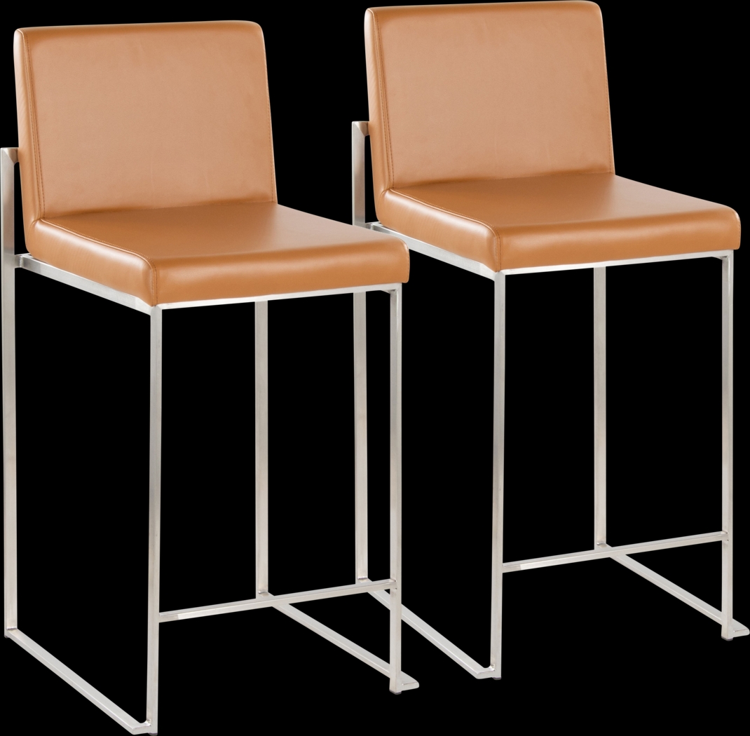 Leserna V Camel Counter Height Stool, Set of 2 - Thumbnail - Image 1