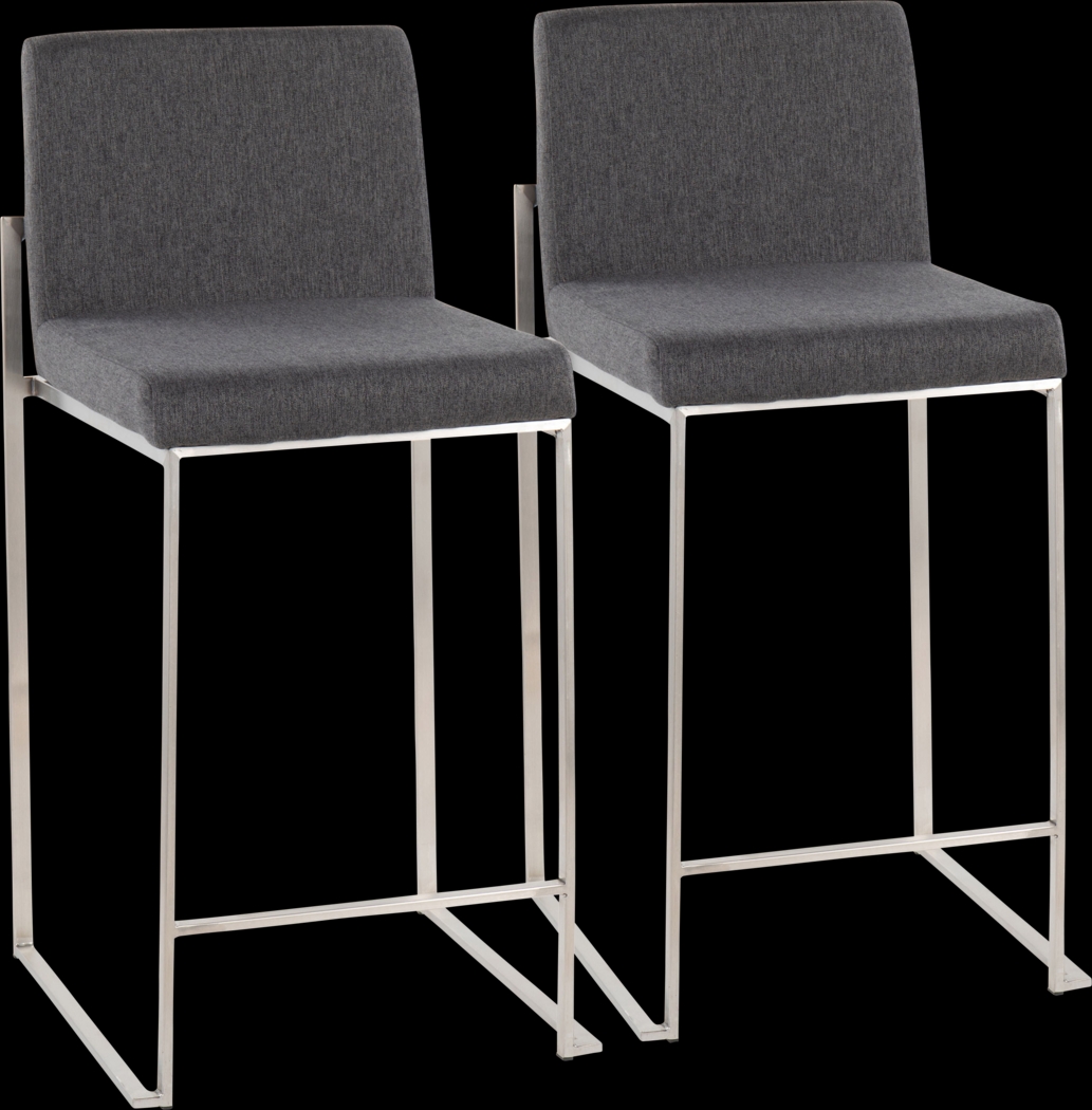 Leserna V Charcoal Counter Height Stool, Set of 2 - Thumbnail - Image 1
