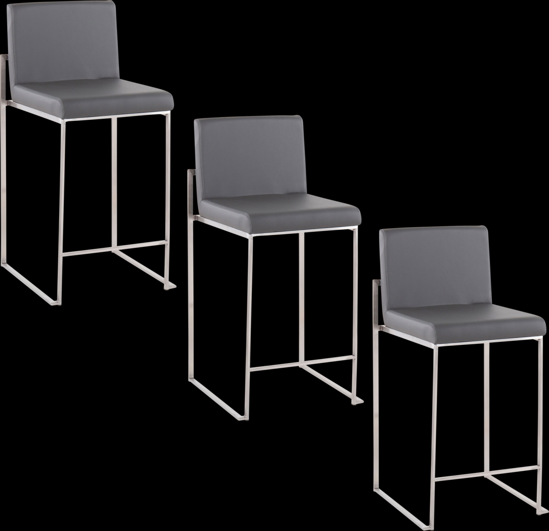 Leserna V Charcoal Counter Height Stool, Set of 3 - Thumbnail - Image 1