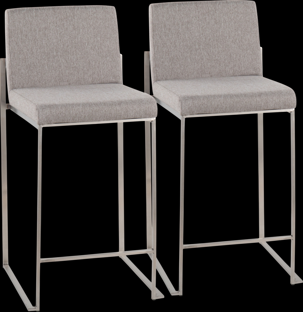 Leserna V Gray Counter Height Stool, Set of 2 - Thumbnail - Image 1