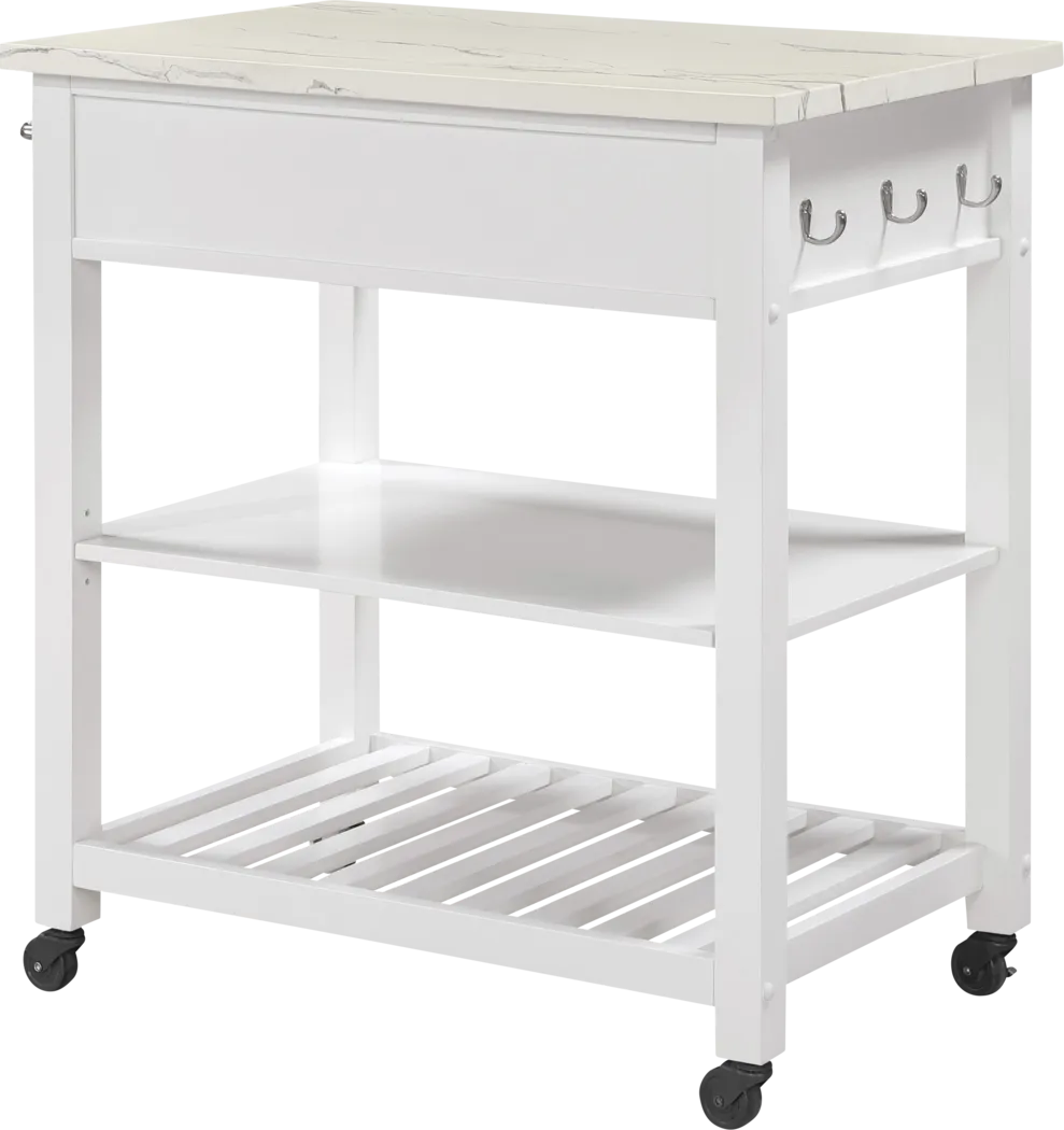 Leski White Kitchen Cart - Thumbnail - Image 3