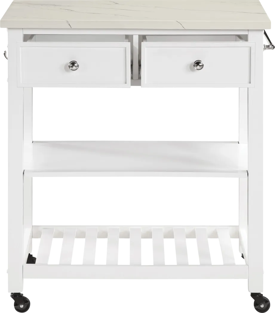 Leski White Kitchen Cart - Thumbnail - Image 4