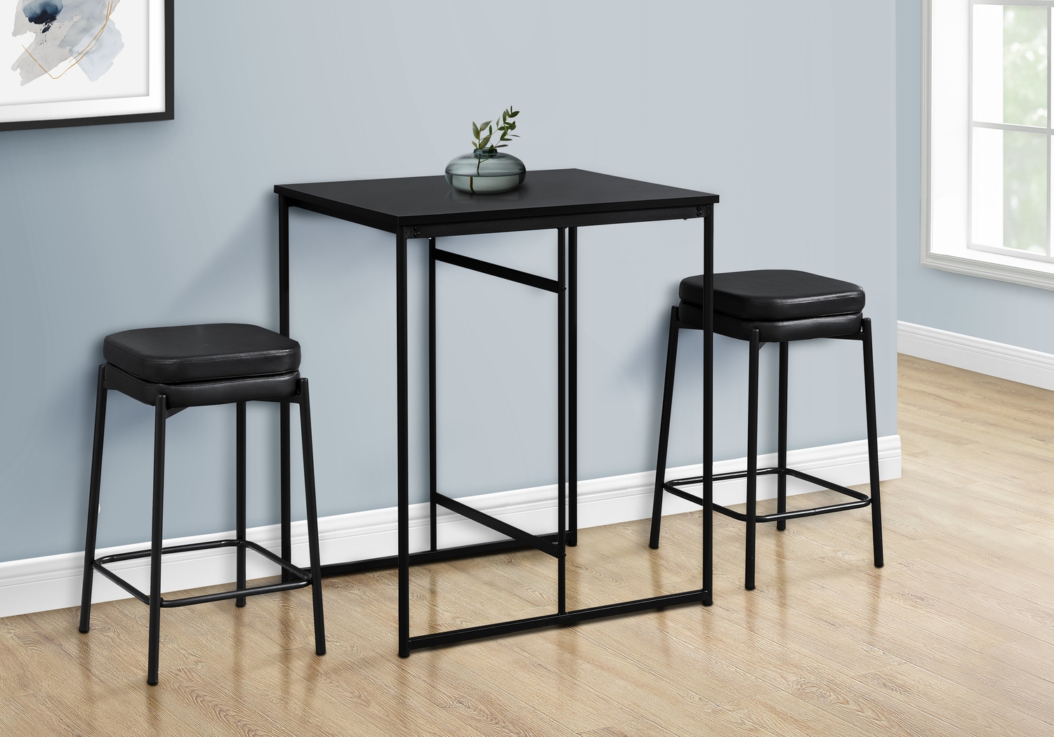 Lessardy Black Counter Height Dining Table - Thumbnail - Image 2