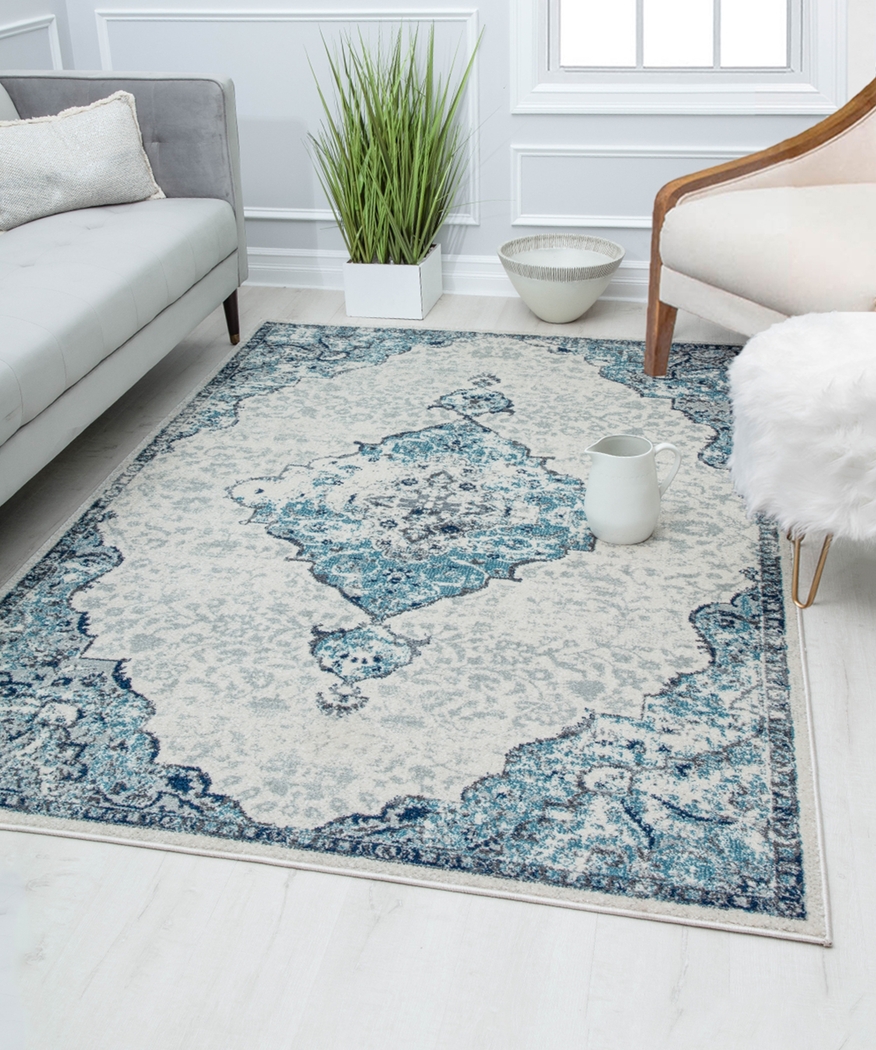 Lestine 5' x 7' Blue Rug - Thumbnail - Image 2