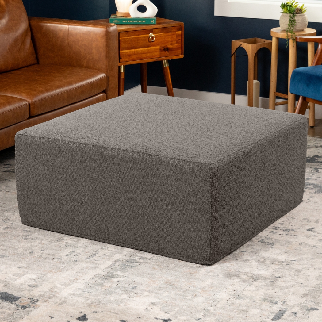 Lesusa II Gray Ottoman - Thumbnail - Image 2