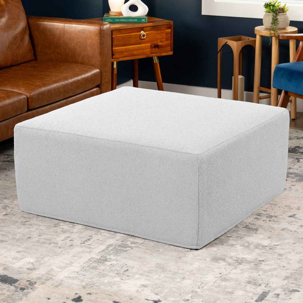 Lesusa II White Ottoman - Thumbnail - Image 2
