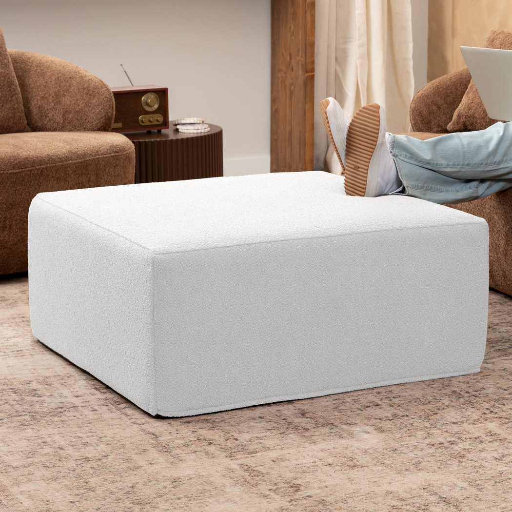 Lesusa II White Ottoman - Thumbnail - Image 3