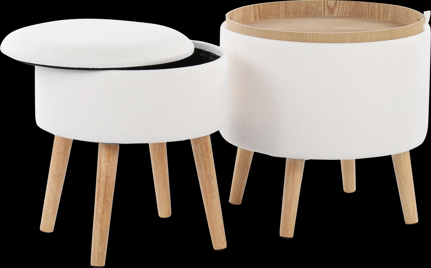 Leverde White Ottoman, Set of 2 - Thumbnail - Image 4