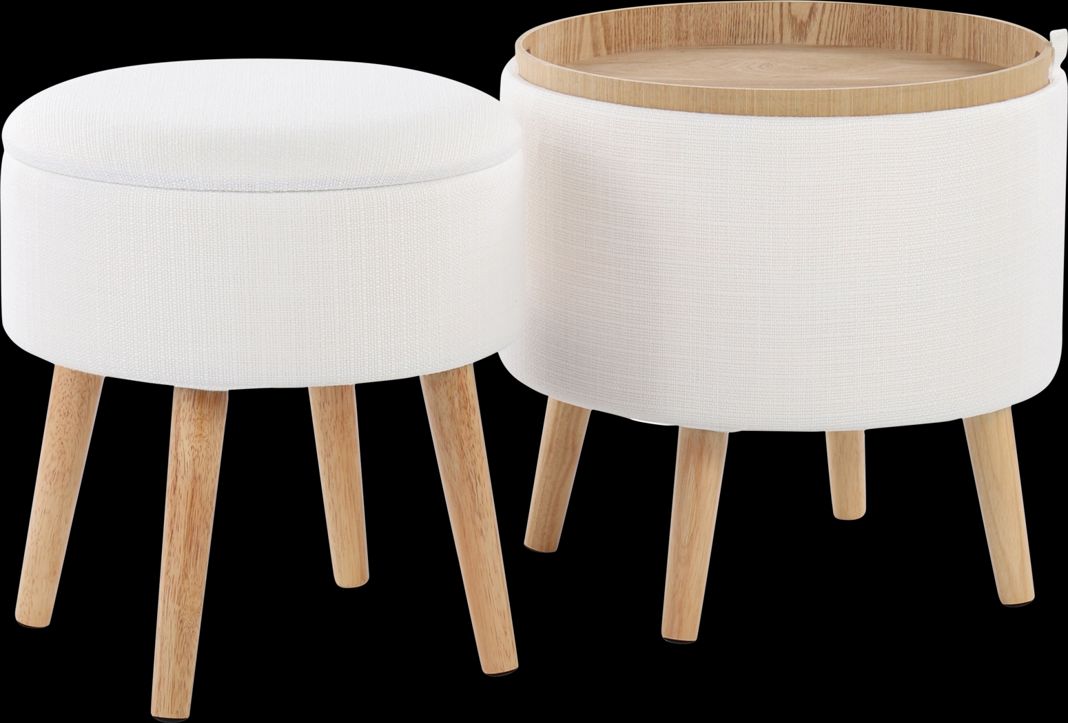 Leverde White Ottoman, Set of 2 - Thumbnail - Image 5