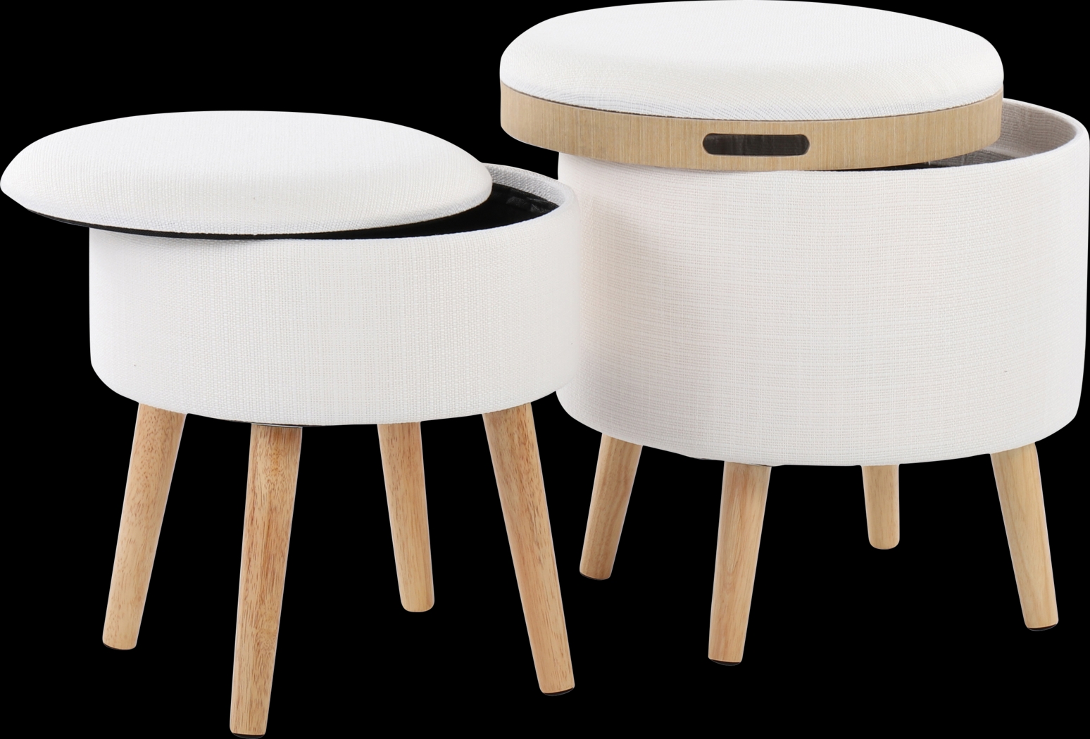 Leverde White Ottoman, Set of 2 - Thumbnail - Image 1