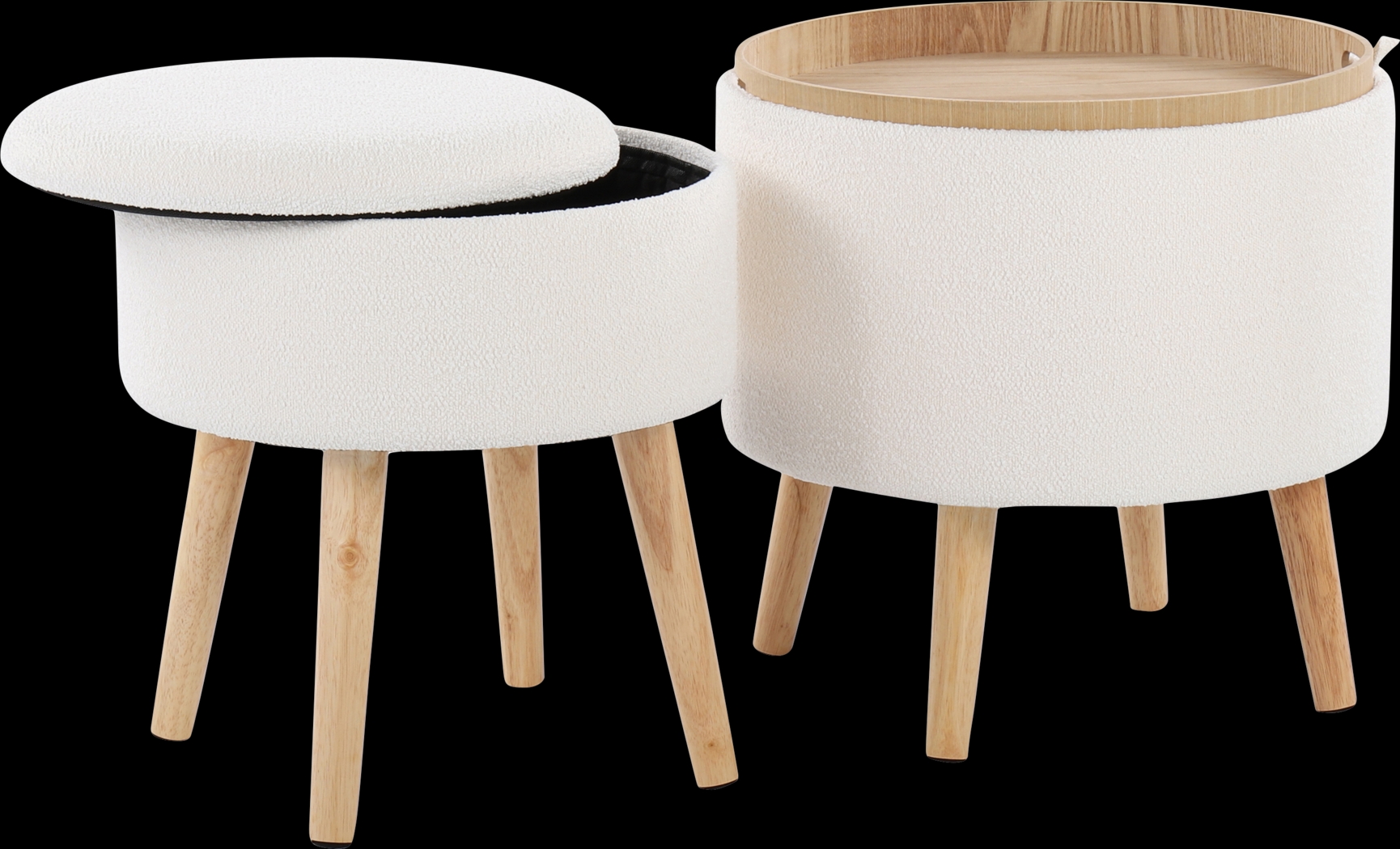 Leverde Cream Ottoman, Set of 2 - Thumbnail - Image 3