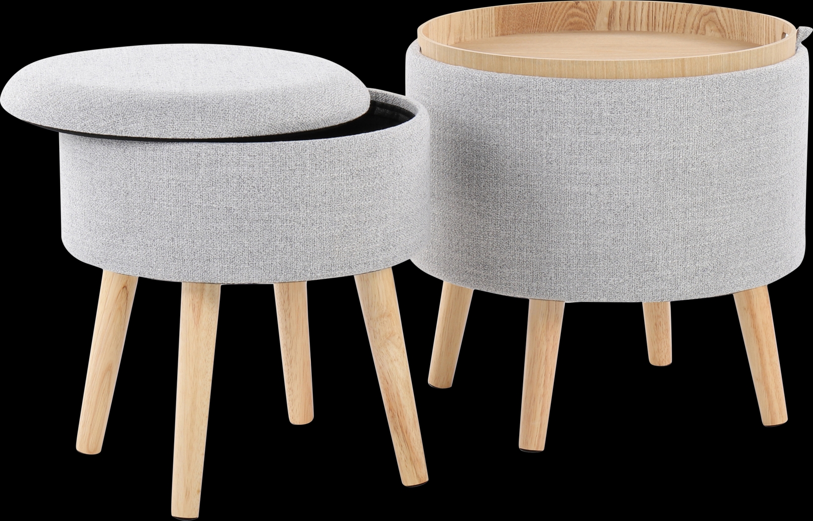 Leverde Light Gray Ottoman, Set of 2 - Thumbnail - Image 4