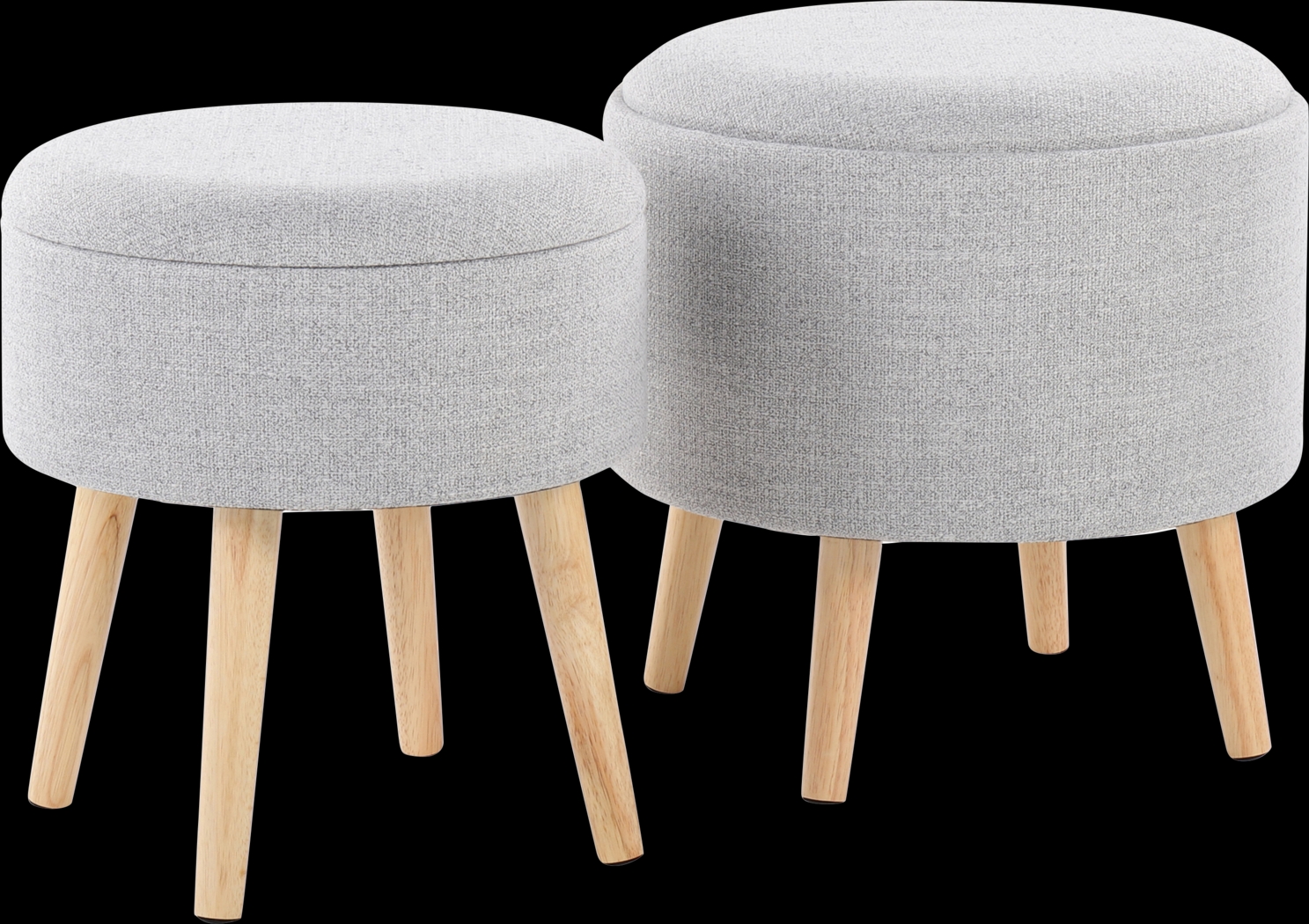 Leverde Light Gray Ottoman, Set of 2 - Thumbnail - Image 1