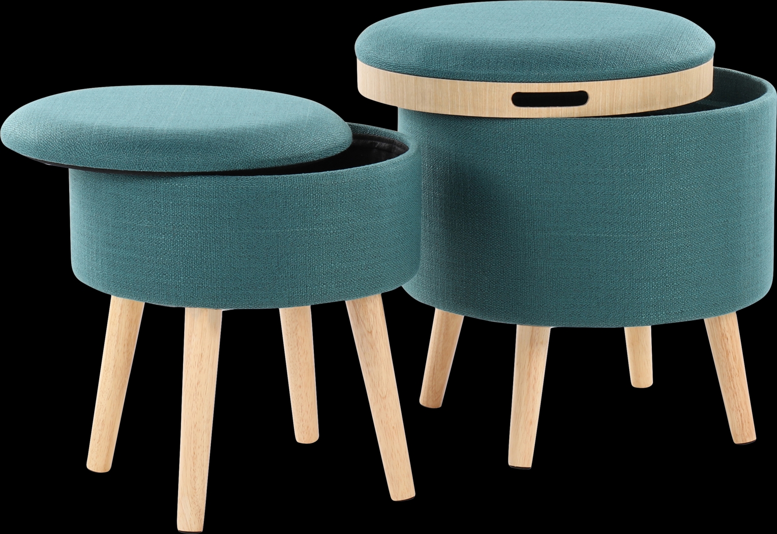 Leverde Teal Ottoman, Set of 2 - Thumbnail - Image 4