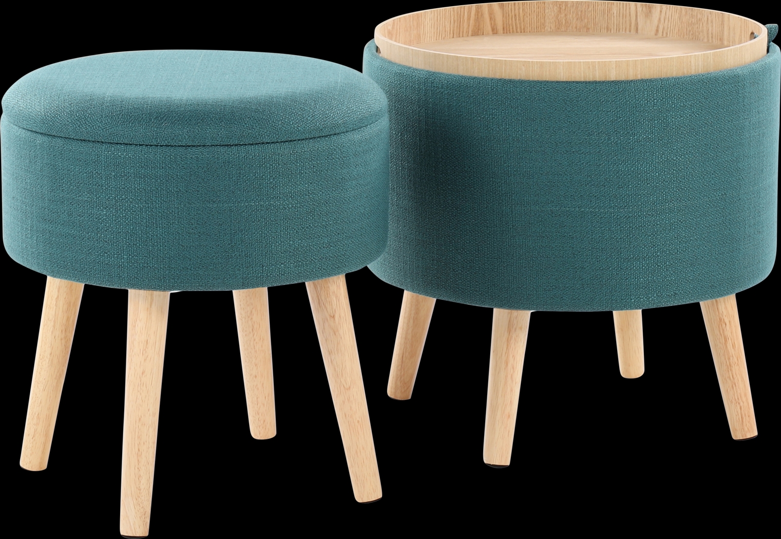 Leverde Teal Ottoman, Set of 2 - Thumbnail - Image 5